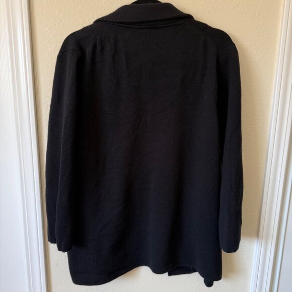 J. Crew Womens Black Merino Wool Open Front Cardigan/Blazer Jacket M - Picture 4 of 4